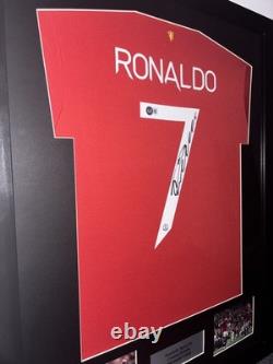 Cristiano Ronaldo Signed and Framed Manchester United Shirt Beckett New QR COA