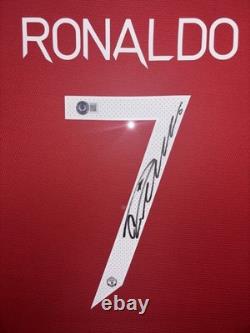 Cristiano Ronaldo Signed and Framed Manchester United Shirt Beckett New QR COA