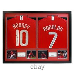 Cristiano Ronaldo & Wayne Rooney Signed Manchester United Shirts Framed