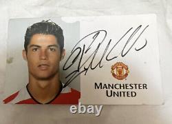 Cristiano Ronaldo hand signed Manchester United club card