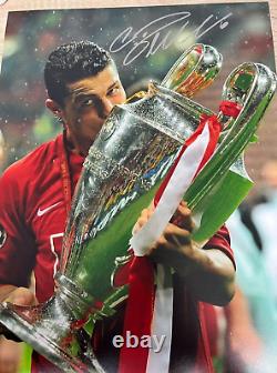 Cristiano Ronaldo signed Manchester United Champions League photograph. AFTAL RD