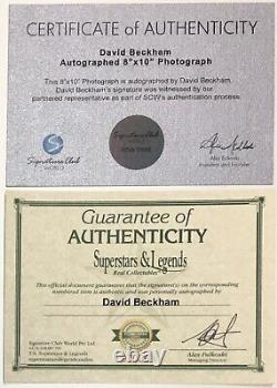 DAVID BECKHAM Autograph Signed Photo 8x10 Manchester United FRAMED Plaque COA