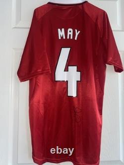 DAVID MAY Signed Manchester United 1999 Shirt PROOF Man Utd u MUFC