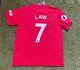 DENNIS LAW Manchester United SIGNED Shirt 2020-2021 + COA EXACT PROOF