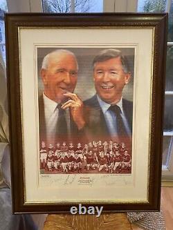 DYNASTY Manchester United Busby Ferguson Framed Print Signed by LEGENDS