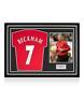 David Beckham Back Signed Modern Manchester United Home Shirt With Fan Style Num