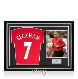 David Beckham Back Signed Modern Manchester United Home Shirt With Fan Style Num