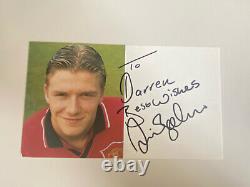 David Beckham Hand Signed Autograph Manchester United Club Card 1994-1995