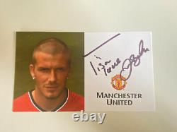 David Beckham Hand Signed Autograph Manchester United Club Card 2000-2002