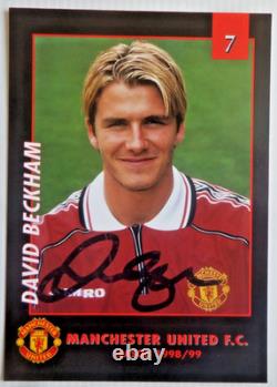 David Beckham Manchester United, Autographed 6 X 4 Postcard