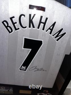 David Beckham Manchester United Genuine Framed Hand Signed Shirt With Coa