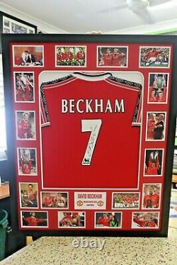 David Beckham Manchester United Legend Hand Signed & Framed Shirt/jersey + Coa