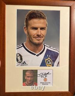 David Beckham SIGNED Official Manchester United Club Card Framed 17x12 with COA