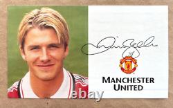 David Beckham Signed Club Card Photo Autograph Manchester United Man Utd