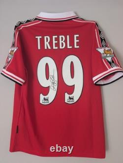 David Beckham Signed Manchester United 99 Treble Shirt Printed Autograph