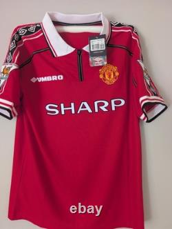 David Beckham Signed Manchester United 99 Treble Shirt Printed Autograph