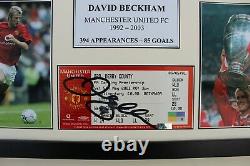 David Beckham Signed Manchester United Multi Picture Career Display (21614)