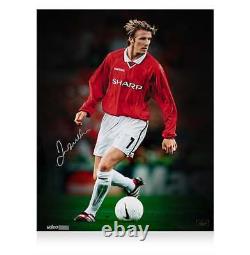 David Beckham Signed Manchester United Photo 1999 UEFA Champions League Final