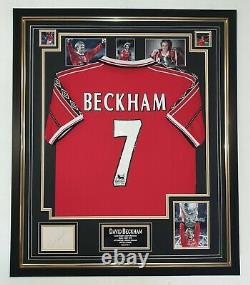 David Beckham of Manchester United Signed Display with SHIRT Jersey Autographed