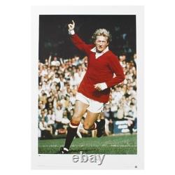 Denis Law Signed Manchester United Photo with Arm Up (XL)