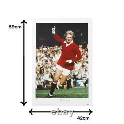 Denis Law Signed Manchester United Photo with Arm Up (XL)