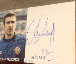 ERIC CANTONA HAND SIGNED AUTOGRAPH MANCHESTER UNITED CLUB CARD 1994 Double