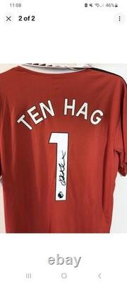 ERIC TEN HAAG SIGNED RARE MANCHESTER UNITED SHIRT WITH COA shirt only unframed
