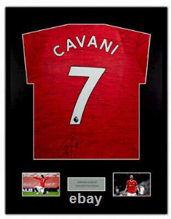 Edinson Cavani Signed Manchester United Shirt Framed 2019/20 COA Proof