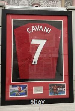 Edison Cavani Hand Signed Manchester United Shirt Framed