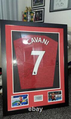 Edison Cavani Hand Signed Manchester United Shirt Framed