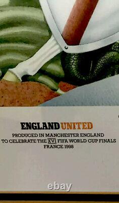 England/Manchester united hand signed print framed Celebrating World Cup 98
