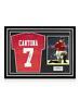 Eric Cantona Back Signed Manchester United 1994-96 Home Shirt In Hero Frame Opt