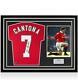 Eric Cantona Back Signed Manchester United Home Shirt In Hero Frame Option 1