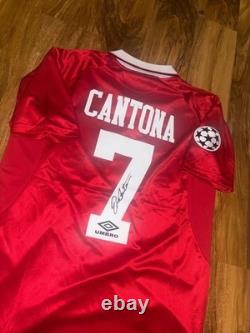 Eric Cantona Hand Signed Manchester United Home Shirt With Coa Incl jersey #7