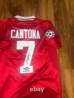 Eric Cantona Hand Signed Manchester United Home Shirt With Coa Incl jersey #7