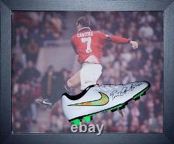 Eric Cantona Manchester United Framed Signed Nike Football Boot See Proof Coa