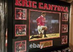 Eric Cantona Signed And Framed Manchester United Display With Coa