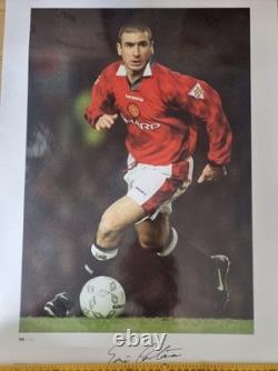 Eric Cantona Signed Big Blue Tube Manchester United Legend Photo Plaque Framed