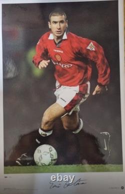 Eric Cantona Signed Big Blue Tube Manchester United Legend Photo Plaque Framed