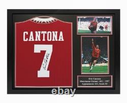 Eric Cantona Signed Framed Manchester United Football Shirt
