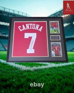 Eric Cantona Signed & Framed Manchester United Shirt With A1 COA