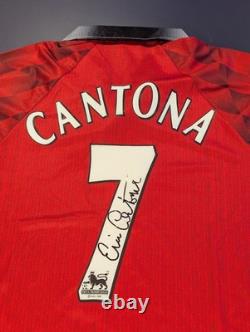 Eric Cantona Signed Man United 1996-97 football shirt MEDIUM PRINTED AUTOGRAPH