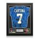 Eric Cantona Signed Manchester United 1992-93 Away Football Shirt. Framed