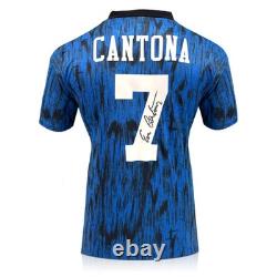 Eric Cantona Signed Manchester United 1992-93 Away Football Shirt. Framed