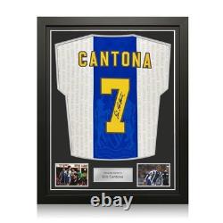 Eric Cantona Signed Manchester United 1994-97 Third Football Shirt. Framed