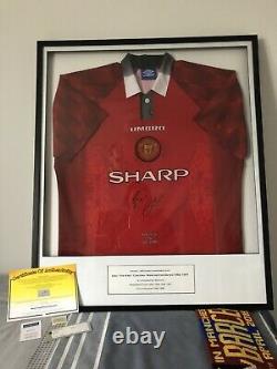 Eric Cantona Signed Manchester United 1997 Championship Home Shirt (Framed) +COA