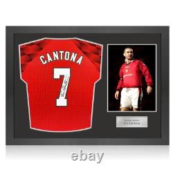 Eric Cantona Signed Manchester United 1998 Home Football Shirt. Icon Frame