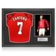 Eric Cantona Signed Manchester United 1998 Home Football Shirt. Icon Frame