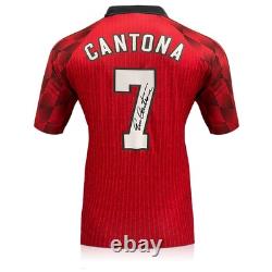 Eric Cantona Signed Manchester United 1998 Home Football Shirt. Icon Frame