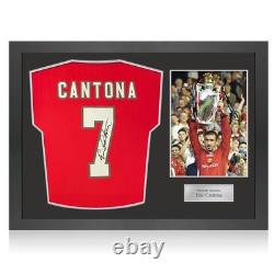 Eric Cantona Signed Manchester United 2022-23 Football Shirt. Icon Frame